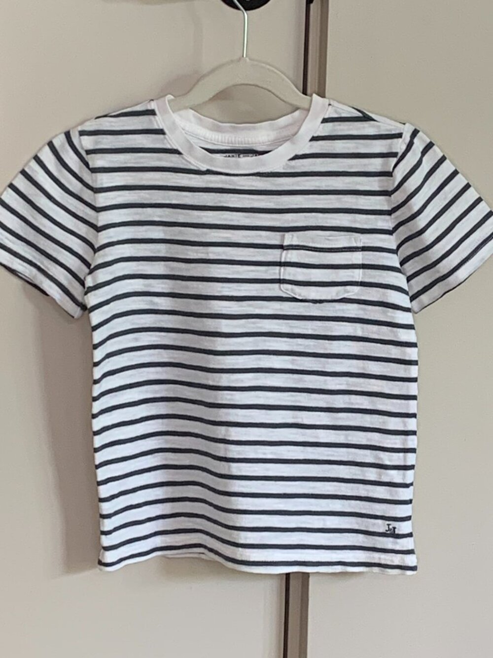 Janie and Jack Navy Stripe Pocket Tee | Boys Size 5 | Classic Coastal T-Shirt